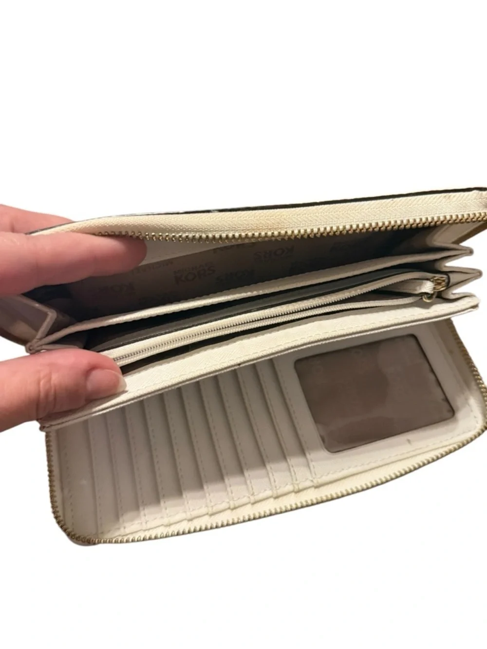 Michael Kors white Leather Wristlet Wallet